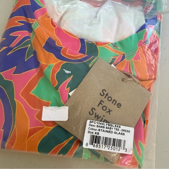 Stone Fox Swim Bambi Baby Tee Dress Stained Glass Size XS - Picture 5 of 9
